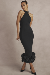 Black Peplum Midi Dress | Dress In Beauty